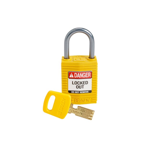Padlock, Keyed Different, Nylon, Yellow